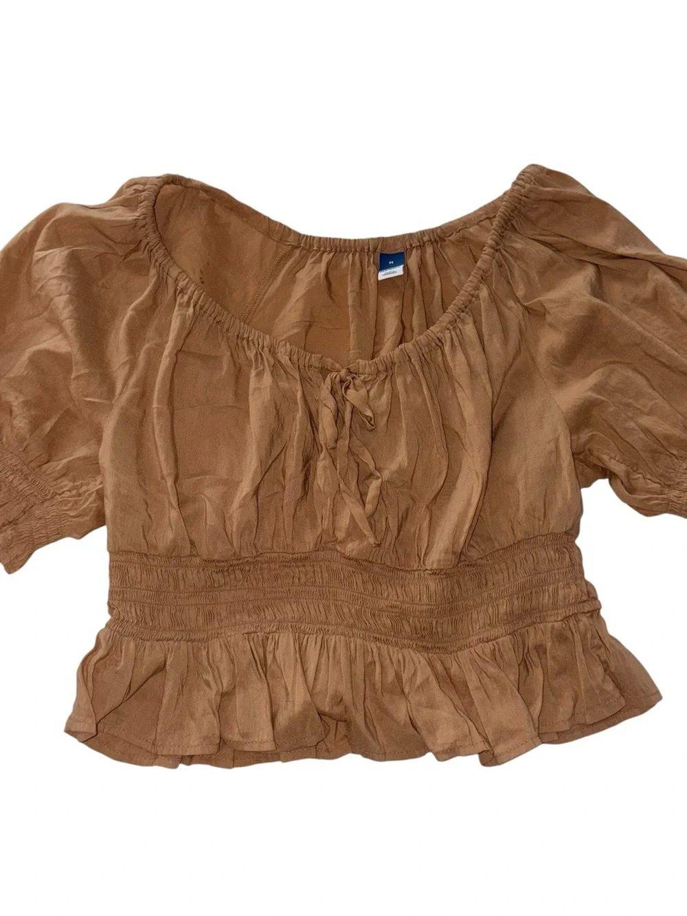 Women's Old Navy Puff Sleeve Smocked Poet Blouse size Medium